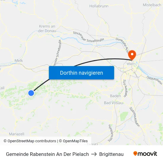 Gemeinde Rabenstein An Der Pielach to Brigittenau map