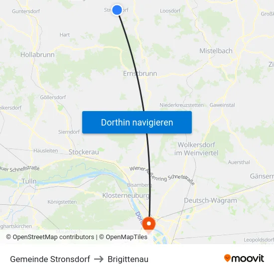 Gemeinde Stronsdorf to Brigittenau map