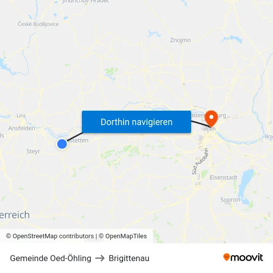Gemeinde Oed-Öhling to Brigittenau map