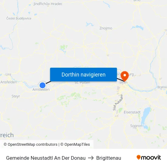 Gemeinde Neustadtl An Der Donau to Brigittenau map