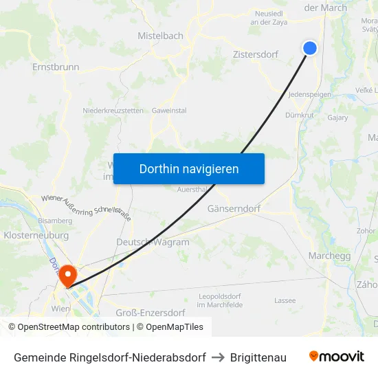 Gemeinde Ringelsdorf-Niederabsdorf to Brigittenau map