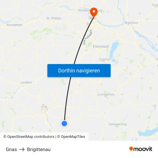 Gnas to Brigittenau map