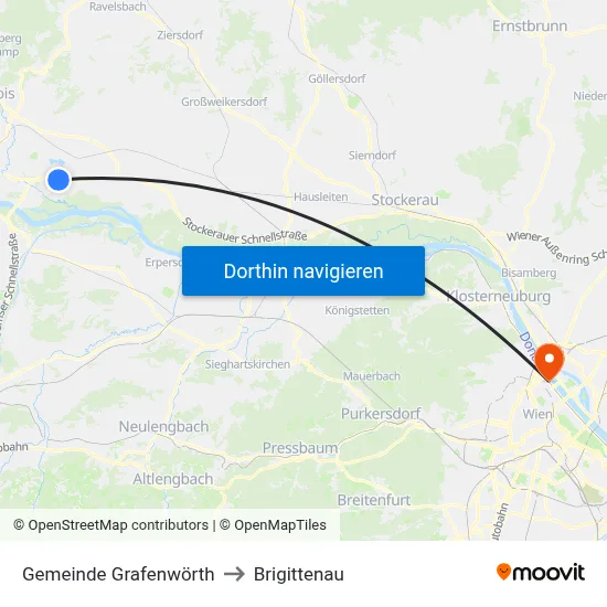 Gemeinde Grafenwörth to Brigittenau map