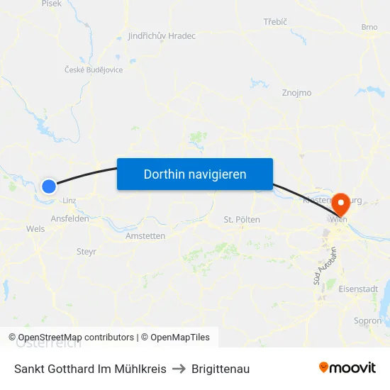 Sankt Gotthard Im Mühlkreis to Brigittenau map