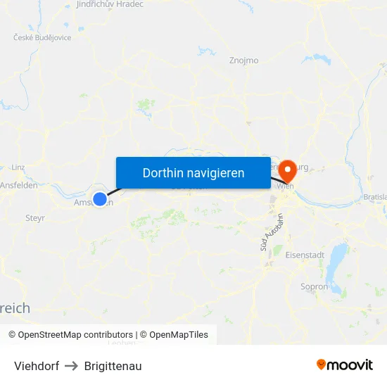 Viehdorf to Brigittenau map