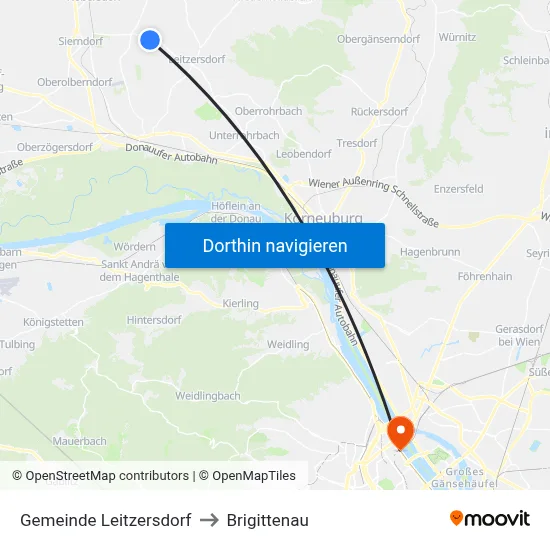 Gemeinde Leitzersdorf to Brigittenau map