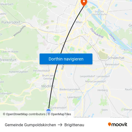 Gemeinde Gumpoldskirchen to Brigittenau map
