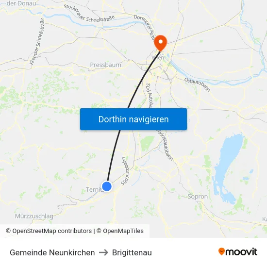 Gemeinde Neunkirchen to Brigittenau map
