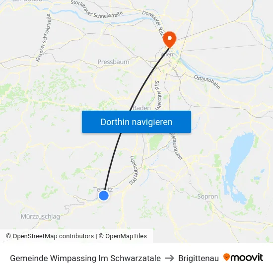 Gemeinde Wimpassing Im Schwarzatale to Brigittenau map