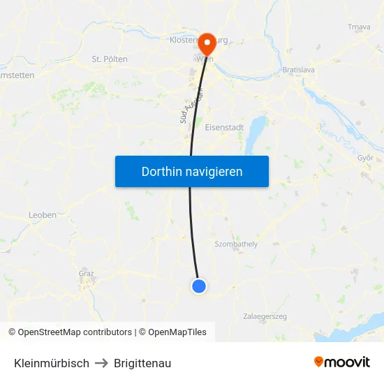 Kleinmürbisch to Brigittenau map