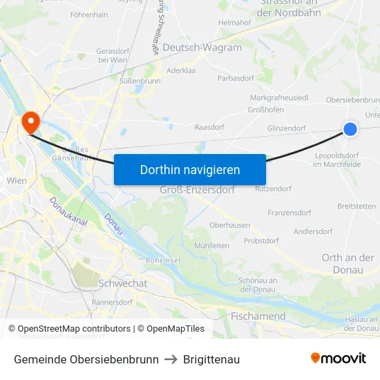 Gemeinde Obersiebenbrunn to Brigittenau map