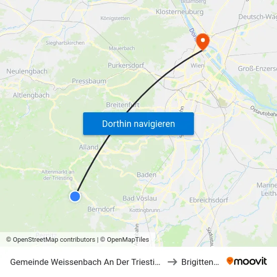 Gemeinde Weissenbach An Der Triesting to Brigittenau map