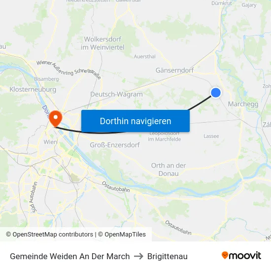 Gemeinde Weiden An Der March to Brigittenau map