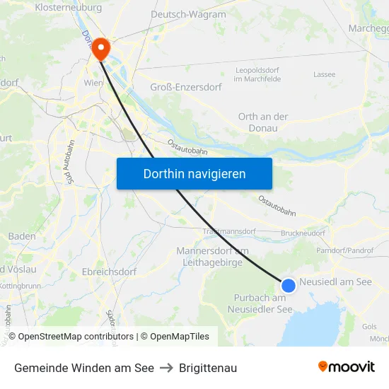 Gemeinde Winden am See to Brigittenau map