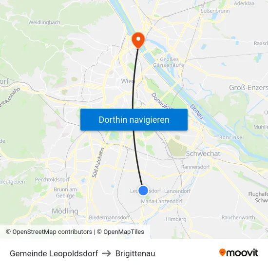 Gemeinde Leopoldsdorf to Brigittenau map