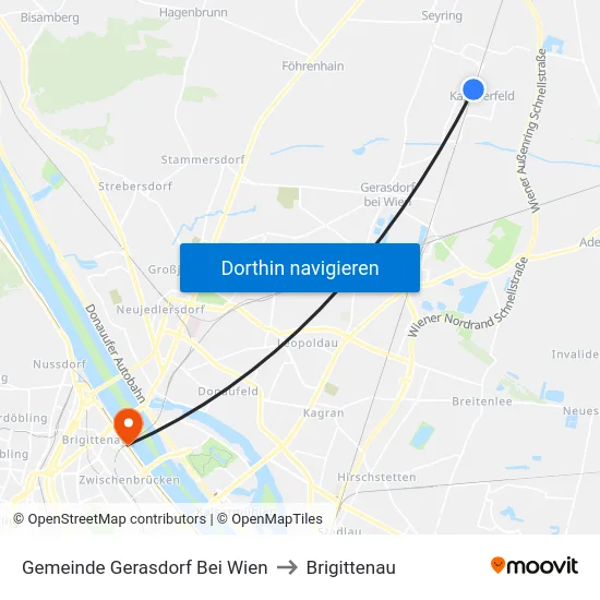 Gemeinde Gerasdorf Bei Wien to Brigittenau map