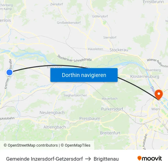 Gemeinde Inzersdorf-Getzersdorf to Brigittenau map