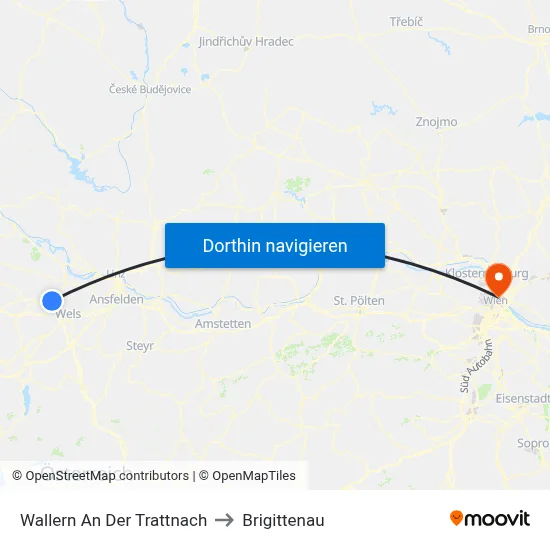 Wallern An Der Trattnach to Brigittenau map