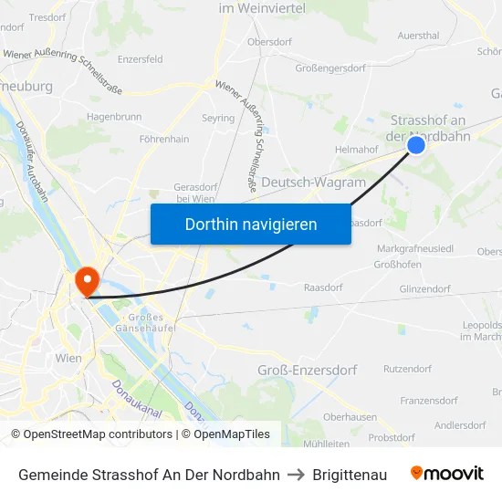 Gemeinde Strasshof An Der Nordbahn to Brigittenau map