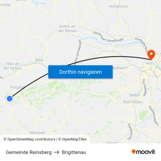 Gemeinde Reinsberg to Brigittenau map