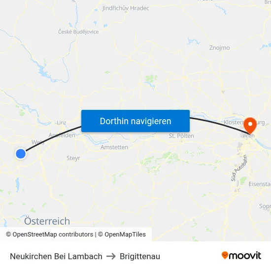 Neukirchen Bei Lambach to Brigittenau map