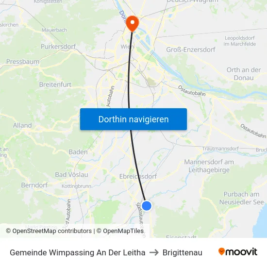 Gemeinde Wimpassing An Der Leitha to Brigittenau map