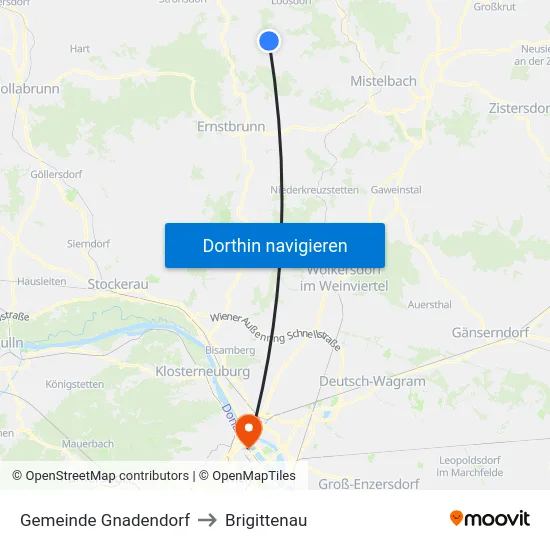 Gemeinde Gnadendorf to Brigittenau map