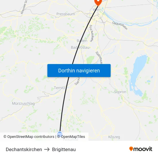 Dechantskirchen to Brigittenau map