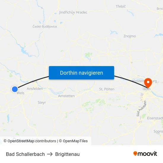 Bad Schallerbach to Brigittenau map