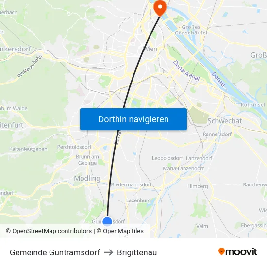 Gemeinde Guntramsdorf to Brigittenau map