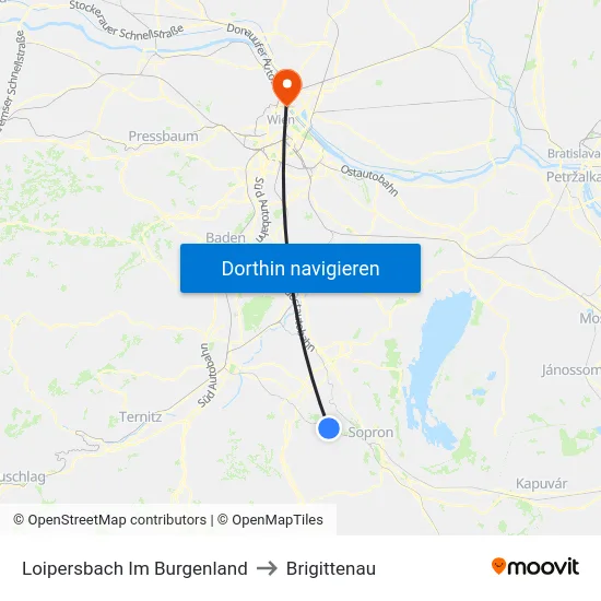 Loipersbach Im Burgenland to Brigittenau map