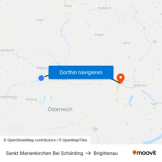 Sankt Marienkirchen Bei Schärding to Brigittenau map