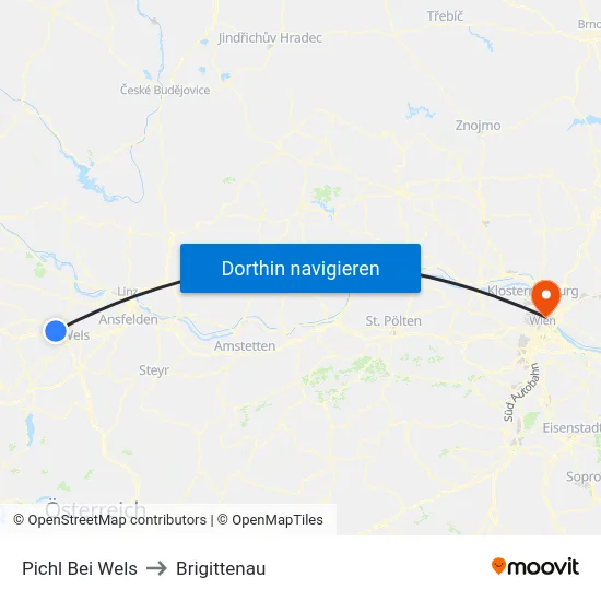 Pichl Bei Wels to Brigittenau map
