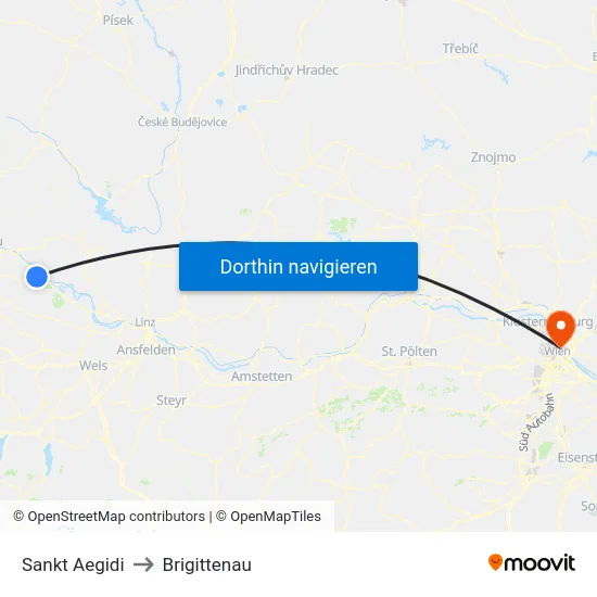 Sankt Aegidi to Brigittenau map