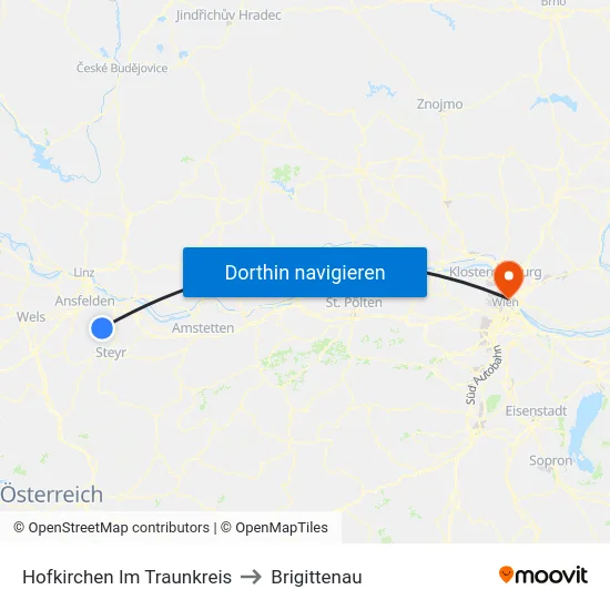 Hofkirchen Im Traunkreis to Brigittenau map