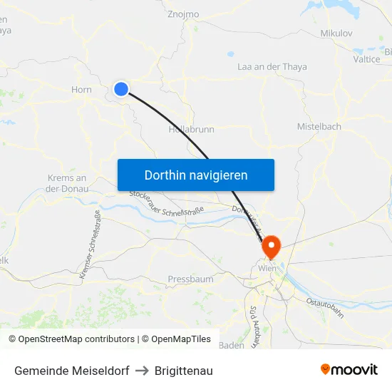 Gemeinde Meiseldorf to Brigittenau map