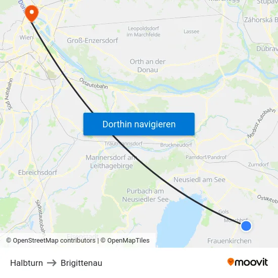 Halbturn to Brigittenau map