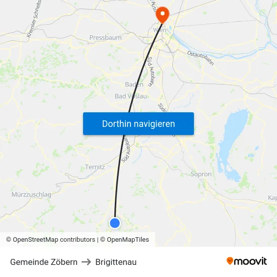 Gemeinde Zöbern to Brigittenau map