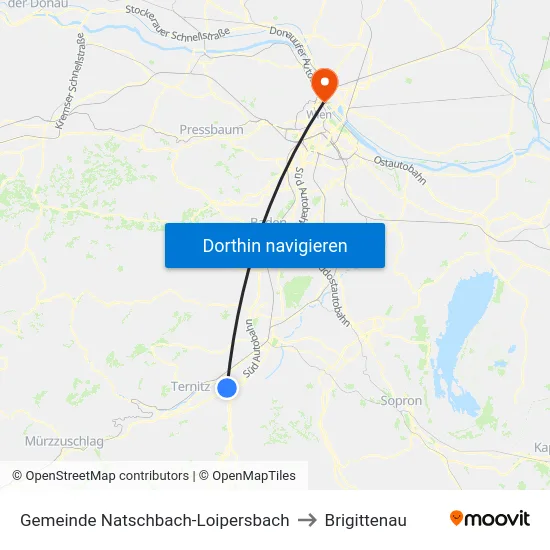 Gemeinde Natschbach-Loipersbach to Brigittenau map