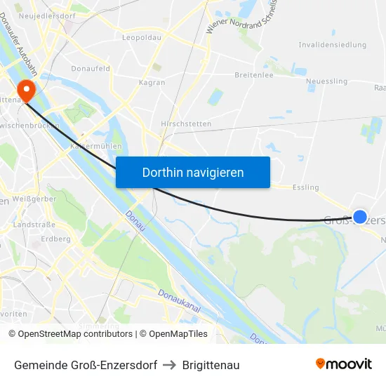 Gemeinde Groß-Enzersdorf to Brigittenau map
