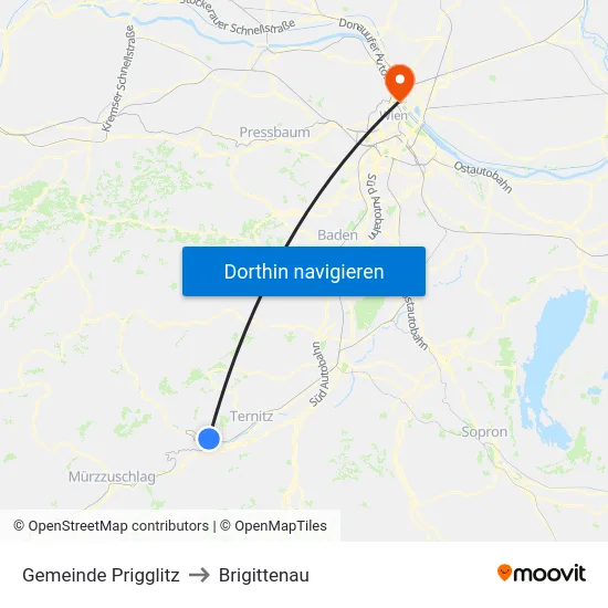 Gemeinde Prigglitz to Brigittenau map