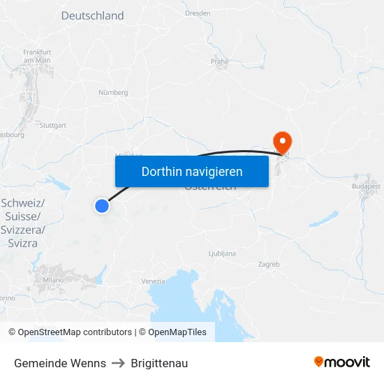 Gemeinde Wenns to Brigittenau map
