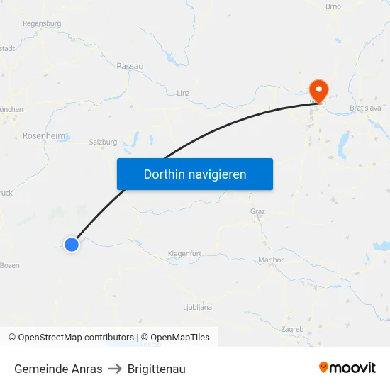Gemeinde Anras to Brigittenau map