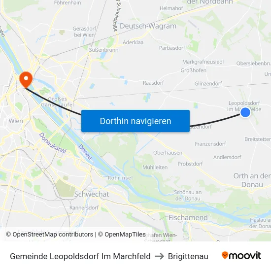 Gemeinde Leopoldsdorf Im Marchfeld to Brigittenau map