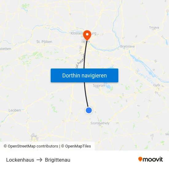 Lockenhaus to Brigittenau map