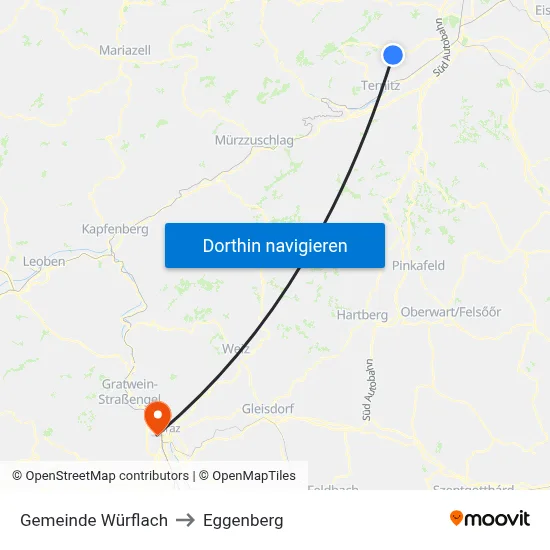 Gemeinde Würflach to Eggenberg map