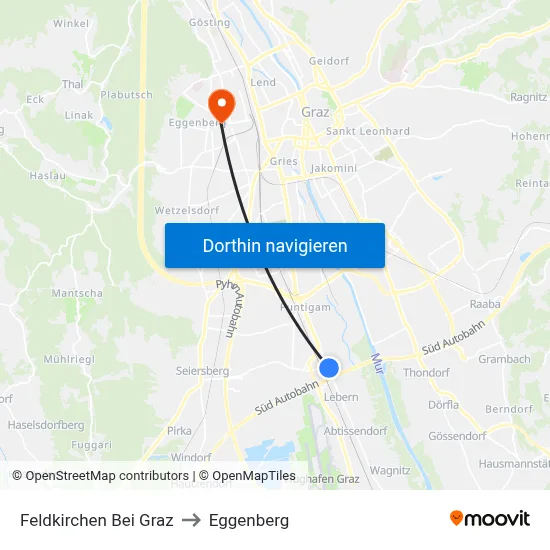Feldkirchen Bei Graz to Eggenberg map