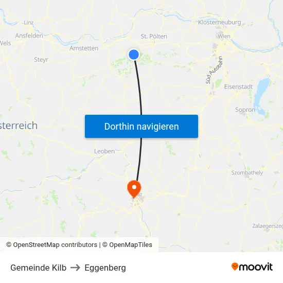 Gemeinde Kilb to Eggenberg map