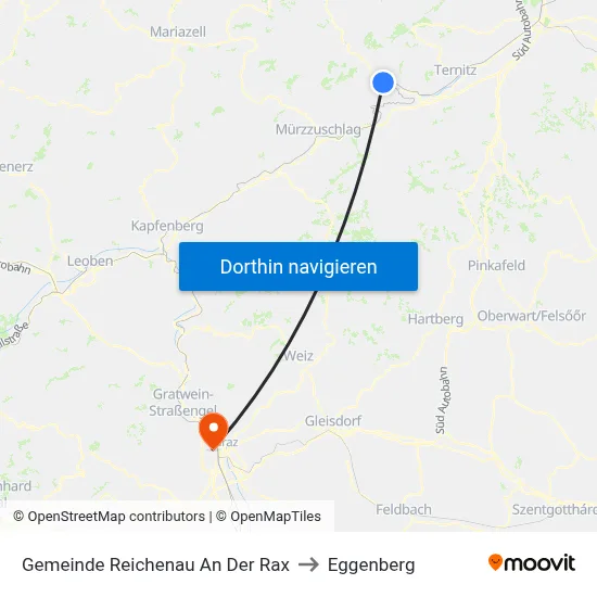 Gemeinde Reichenau An Der Rax to Eggenberg map