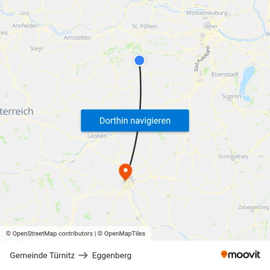 Gemeinde Türnitz to Eggenberg map